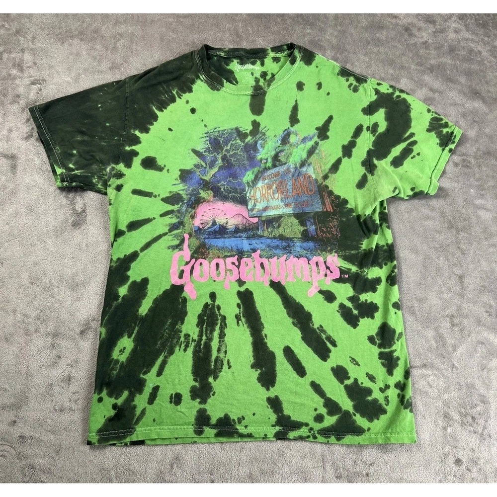 Goosebumps Green Tie Dye Horrorland Cover Graphic T-Shirt Sz‎ M Rare Color